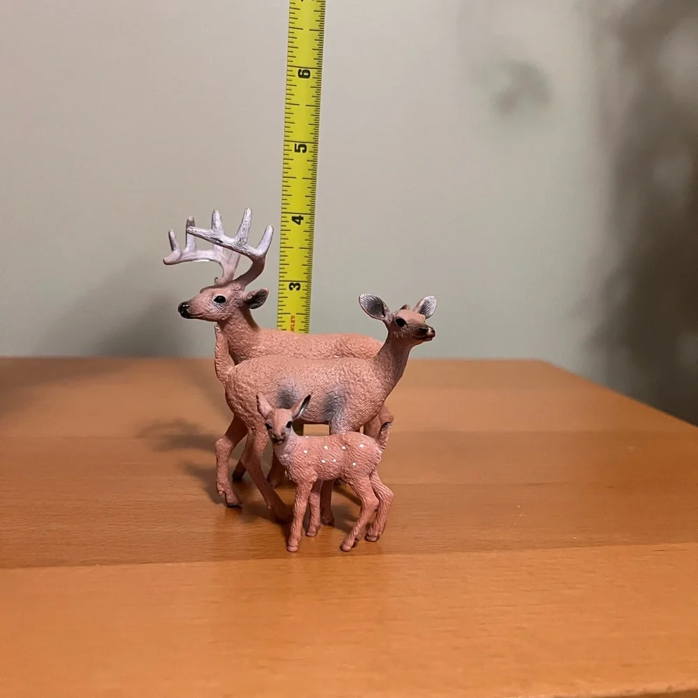 Plastic Deer Figurines Family Buck Doe Fawn